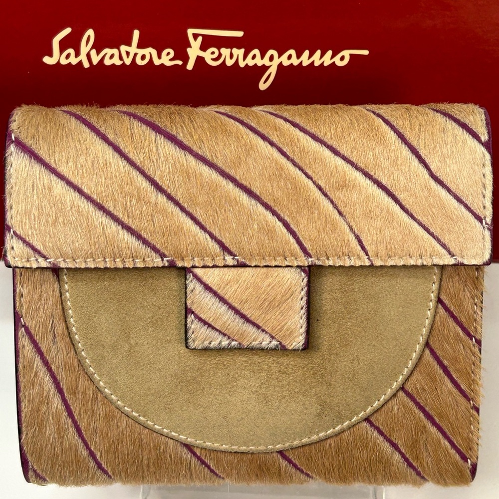 Salvatore Ferragamo Calf Hair Trifold Wallet 😍❤️🔥